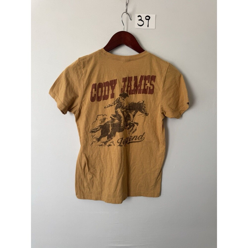 Cody James Men’s M Mustard Western Cowboy Rodeo Graphic T-Shirt Back Print
